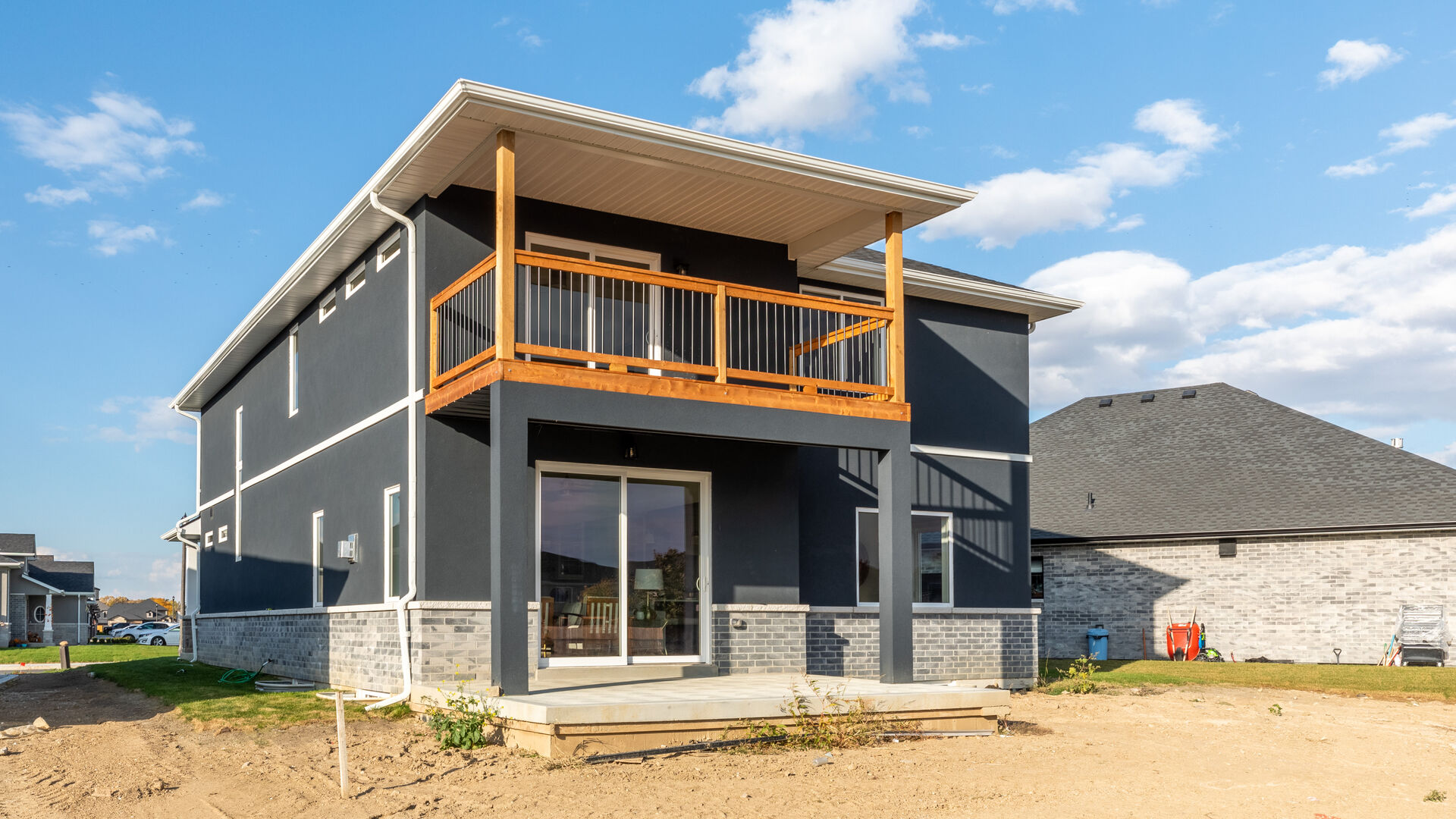 Covered rear deck with open view