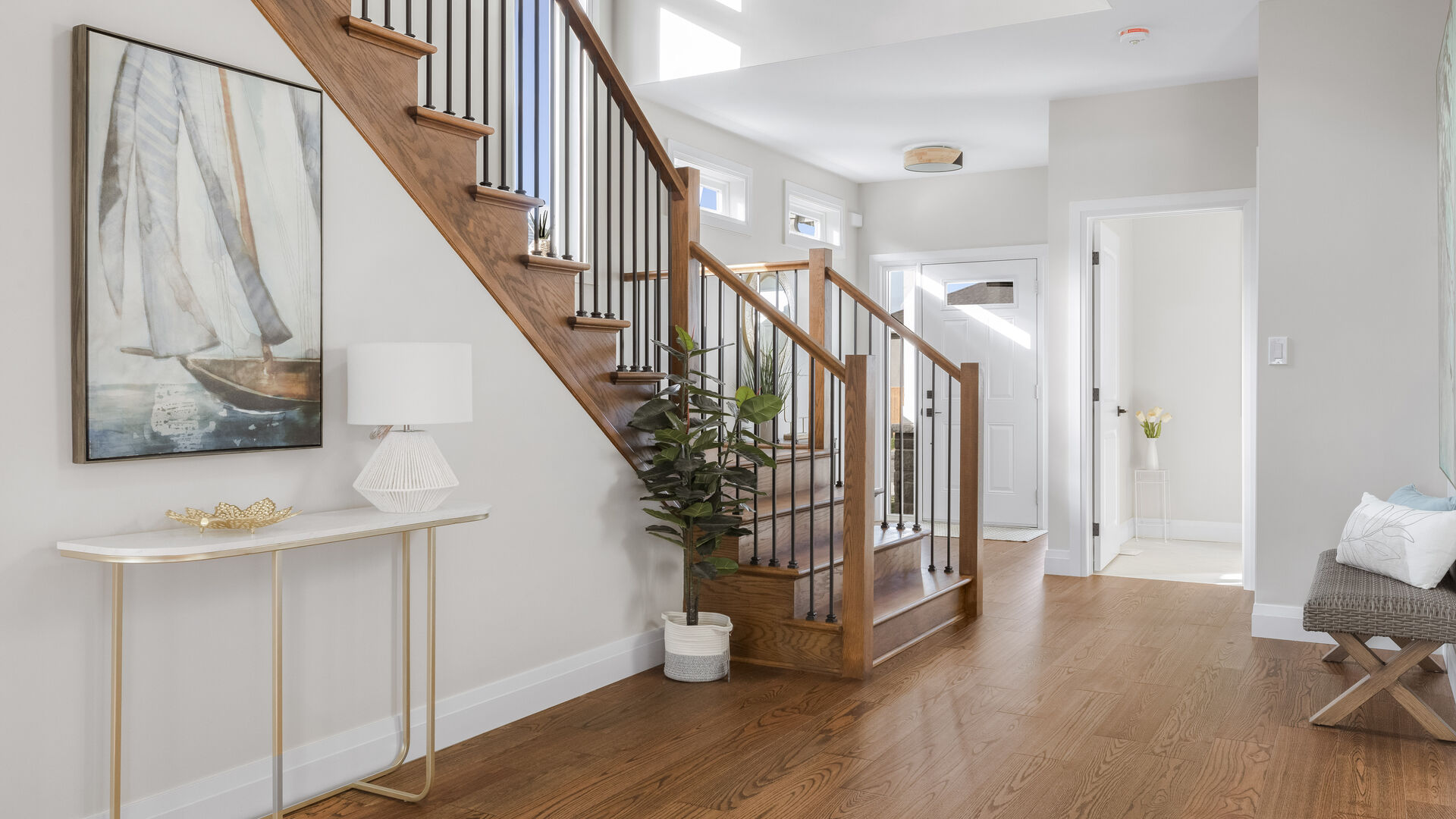 Foyer with oak staircase